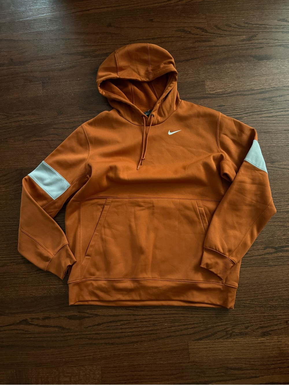 Nike Men’s Orange Hoodie with White Accents